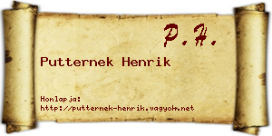 Putternek Henrik névjegykártya